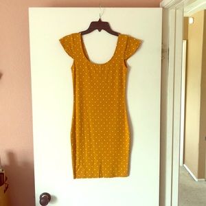Summer Golden Yellow Polka Dot Dress